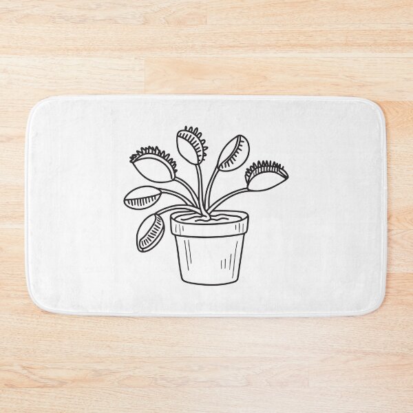 Item preview, doodle illustration of a Venus flytrap plant in a small pot designed and sold by rasagamastore.