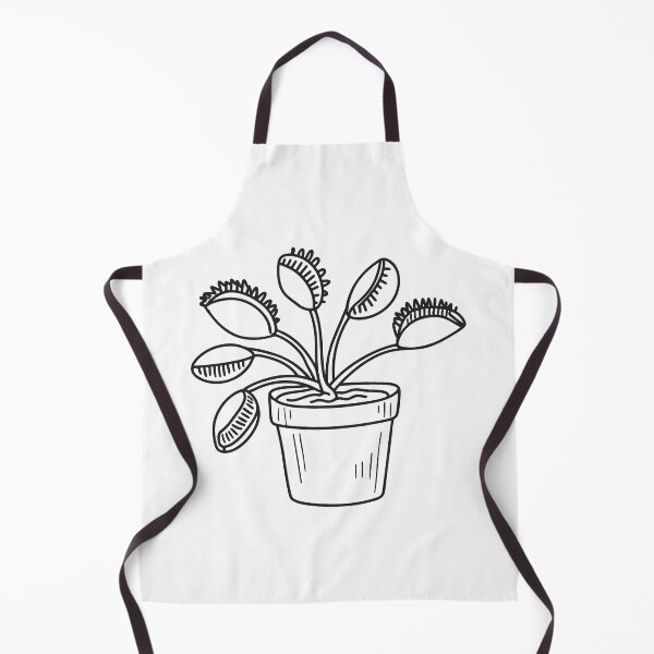Item preview, doodle illustration of a Venus flytrap plant in a small pot designed and sold by rasagamastore.