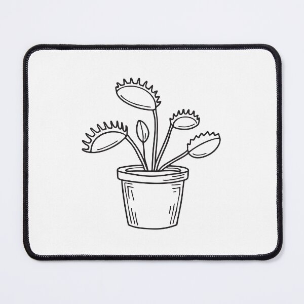 Item preview, doodle illustration featuring a small potted Venus flytrap plant designed and sold by rasagamastore.