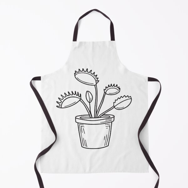 Item preview, doodle illustration featuring a small potted Venus flytrap plant designed and sold by rasagamastore.