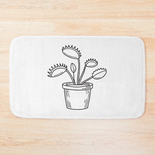Item preview, doodle illustration featuring a small potted Venus flytrap plant designed and sold by rasagamastore.