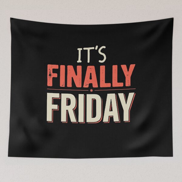 Item preview, It's Finally Friday Retro Weekend Relief Quote designed and sold by Say It With Ink.