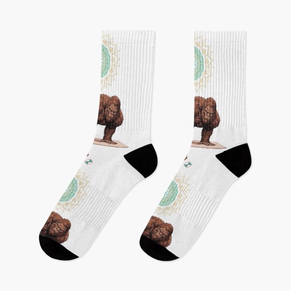 Item preview, Zen Sasquatch: Bigfoot Doing an Advanced Yoga Pose designed and sold by Whimsy Trail Co.