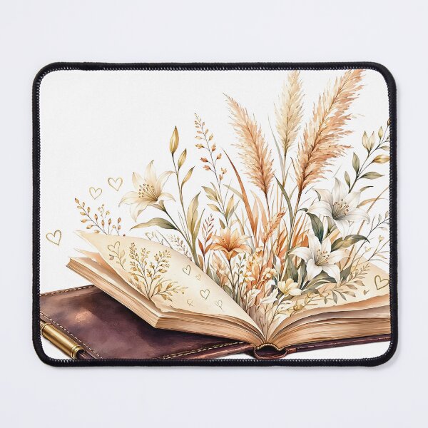 Item preview, Vintage Magic Journal with Pampas Grass and Golden Hearts designed and sold by CraftyValley.