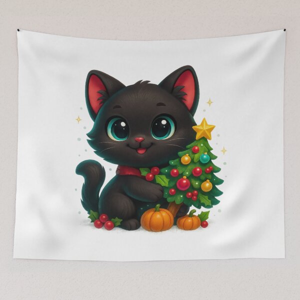 Item preview, Christmas Tree Cat | Cozy Christmas Cat designed and sold by PrintCreations9.