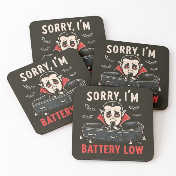 Item preview, Tired Vampire Battery Low Funny Halloween Spooky designed and sold by NicolasGlowArt.