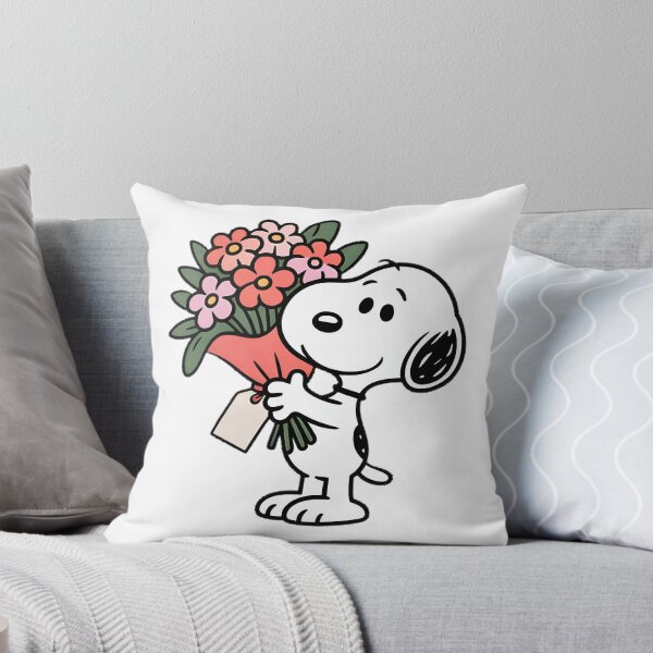 Item preview, Adorable Snoopy Holding a Colorful Bouquet of Flowers Illustration designed and sold by echohashtag.