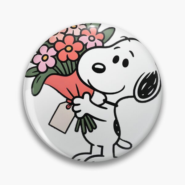 Item preview, Adorable Snoopy Holding a Colorful Bouquet of Flowers Illustration designed and sold by echohashtag.