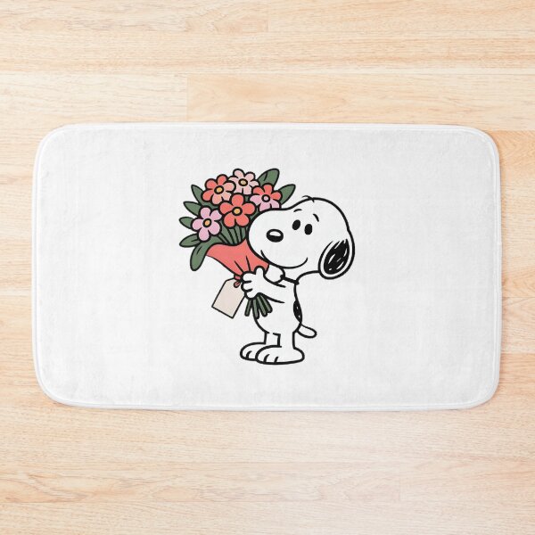Item preview, Adorable Snoopy Holding a Colorful Bouquet of Flowers Illustration designed and sold by echohashtag.