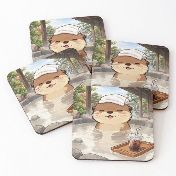 Item preview, Sea Otter Onsen Time - Iced Coffee and Hot Spring designed and sold by Otterbean.