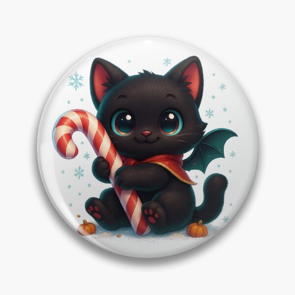 Item preview, Kawaii Kitty Hugging Giant Candy Cane | Cozy Christmas Cat designed and sold by PrintCreations9.