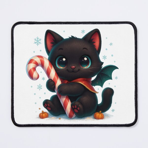 Item preview, Kawaii Kitty Hugging Giant Candy Cane | Cozy Christmas Cat designed and sold by PrintCreations9.