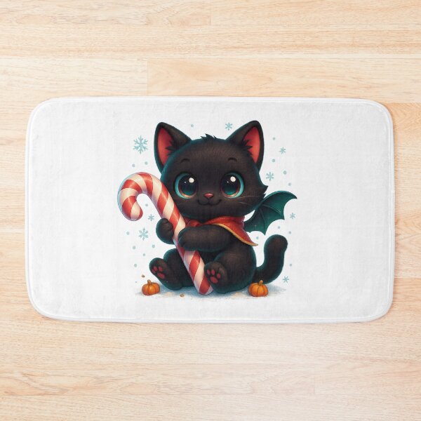 Item preview, Kawaii Kitty Hugging Giant Candy Cane | Cozy Christmas Cat designed and sold by PrintCreations9.