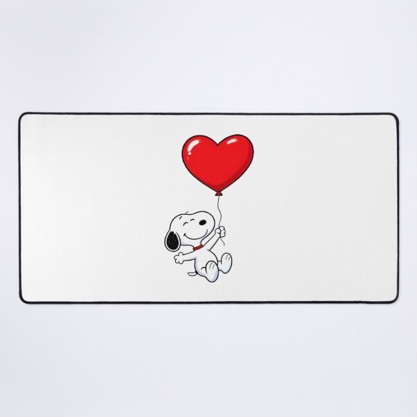 Item preview, Cute Snoopy Flying with Red Heart Balloon Illustration designed and sold by echohashtag.