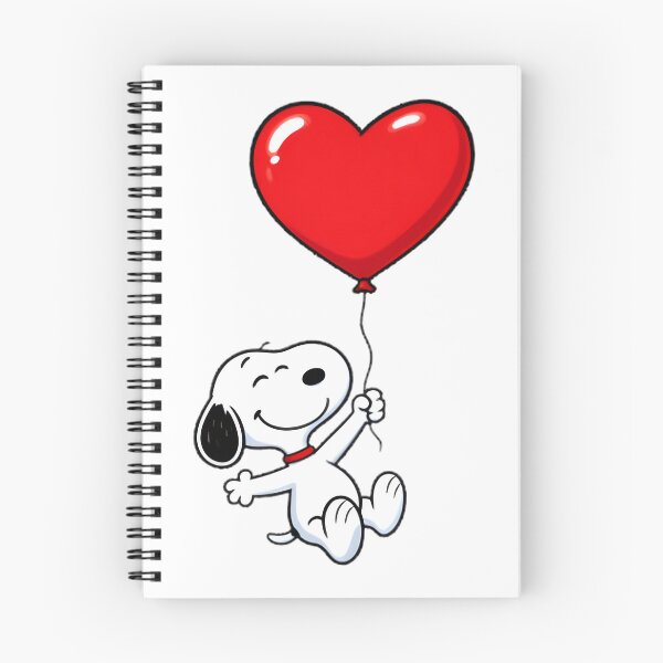 Item preview, Cute Snoopy Flying with Red Heart Balloon Illustration designed and sold by echohashtag.
