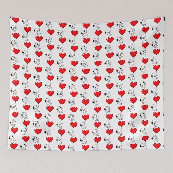 Item preview, Cute Snoopy Flying with Red Heart Balloon Illustration designed and sold by echohashtag.