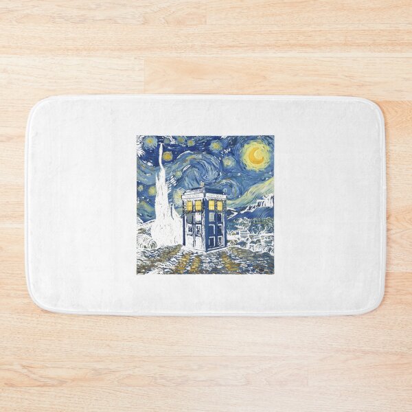 Item preview, Starry Night Inspired Tardis Artwork with Cosmic Sky and Space Elements designed and sold by squaredesign.