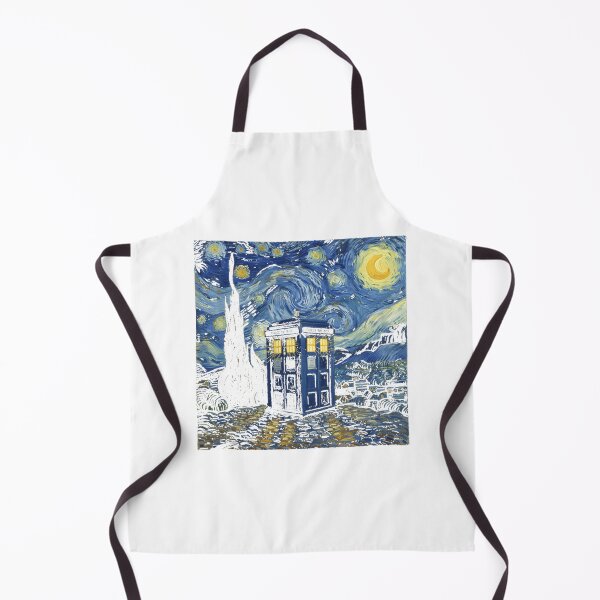 Item preview, Starry Night Inspired Tardis Artwork with Cosmic Sky and Space Elements designed and sold by squaredesign.