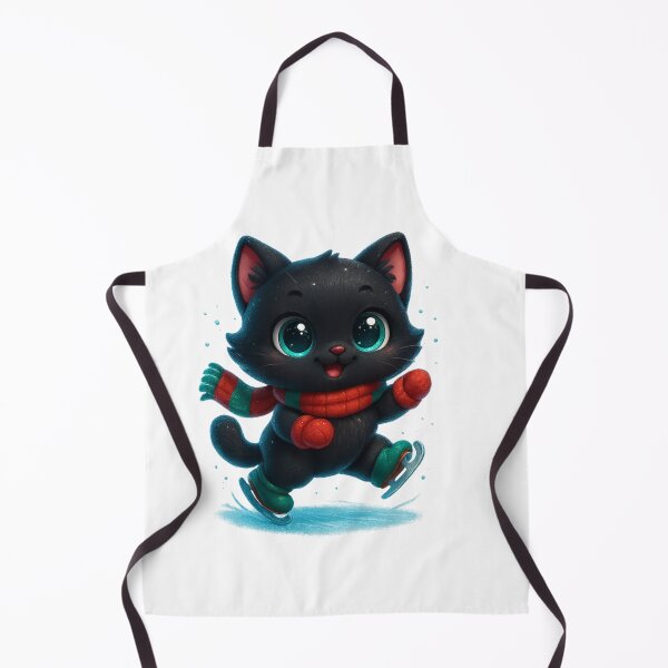 Item preview, Ice Skating Cat | Kawaii Kitty on Ice with Flying Scarf | Cozy Christmas Cat designed and sold by PrintCreations9.