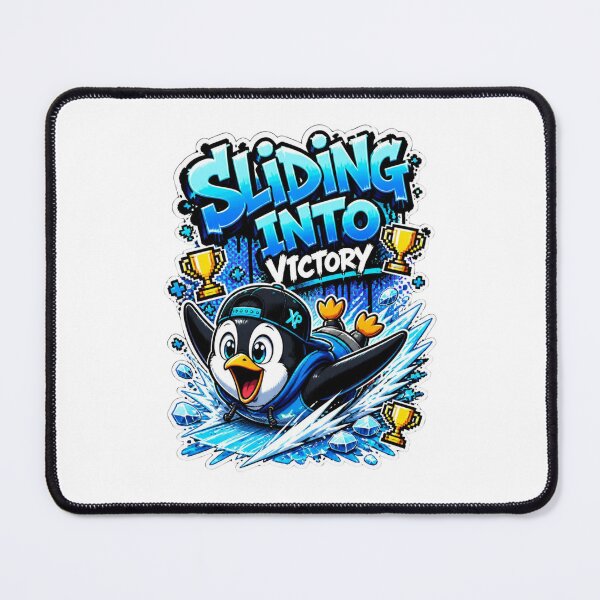 Item preview, Sliding Into Victory Penguin Gamer Sticker | Funny Graffiti Gaming Animal Art designed and sold by Panom Suavichien.