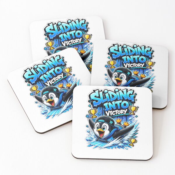 Item preview, Sliding Into Victory Penguin Gamer Sticker | Funny Graffiti Gaming Animal Art designed and sold by Panom Suavichien.