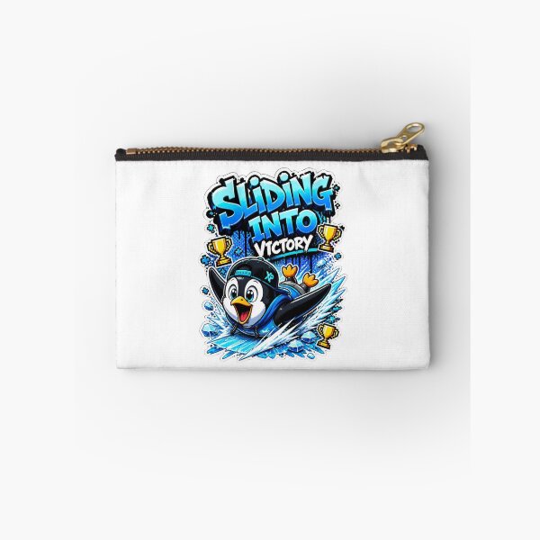 Item preview, Sliding Into Victory Penguin Gamer Sticker | Funny Graffiti Gaming Animal Art designed and sold by Panom Suavichien.