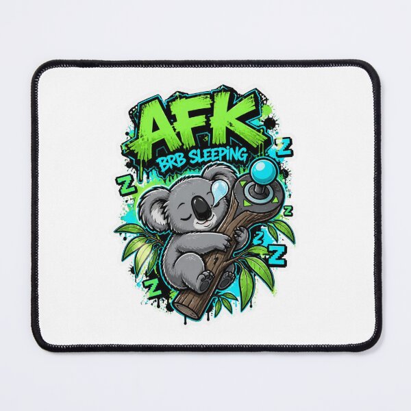 Item preview, AFK BRB Sleeping Koala Gamer Sticker | Funny Graffiti Gaming Animal Design designed and sold by Panom Suavichien.