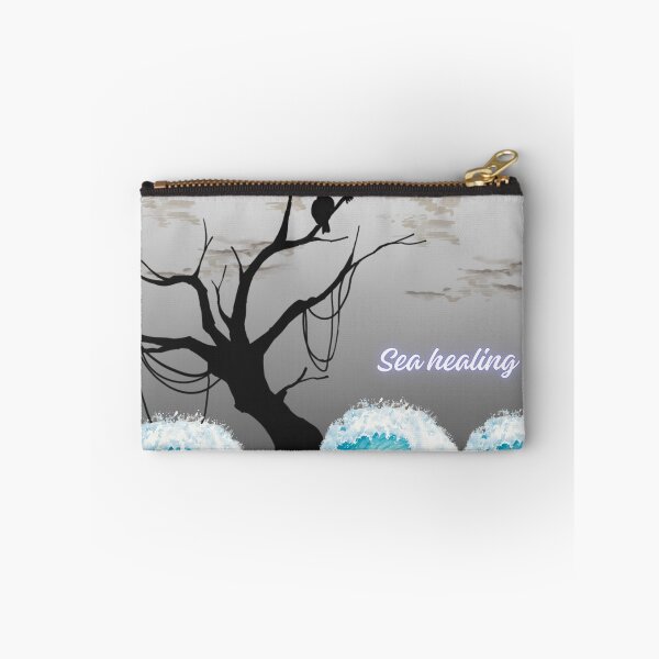 Item preview, Sea Healing Ocean Waves Silhouette Tree Birds Coastal Nature Meditation Art designed and sold by Zack4Fashion.