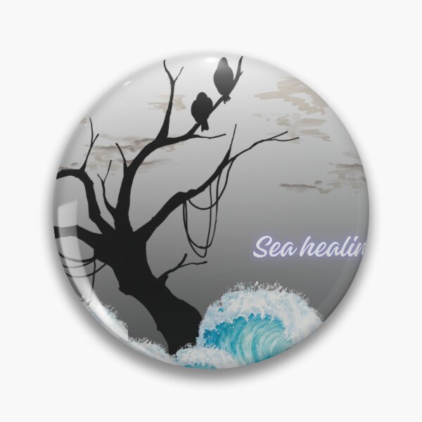 Item preview, Sea Healing Ocean Waves Silhouette Tree Birds Coastal Nature Meditation Art designed and sold by Zack4Fashion.