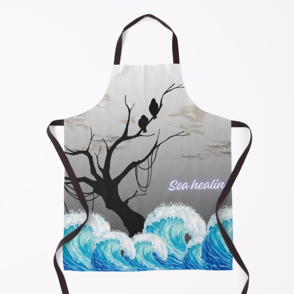 Item preview, Sea Healing Ocean Waves Silhouette Tree Birds Coastal Nature Meditation Art designed and sold by Zack4Fashion.