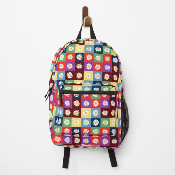 Item preview, Retro Checkerboard Daisy Grid - Colorful Indie Flower Pattern designed and sold by UniqueDesign751.