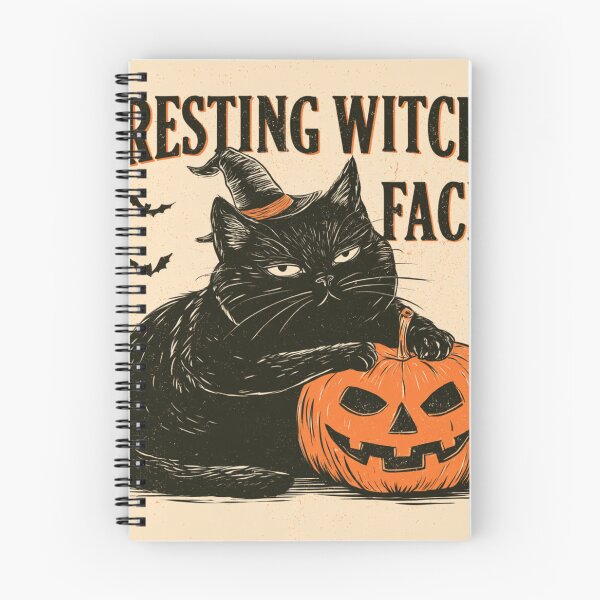 Item preview, Resting Witch Face Black Cat Halloween Pumpkin designed and sold by NicolasGlowArt.
