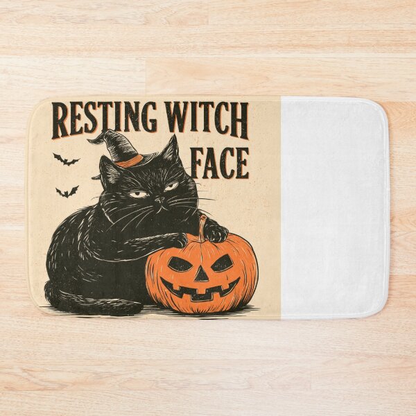 Item preview, Resting Witch Face Black Cat Halloween Pumpkin designed and sold by NicolasGlowArt.