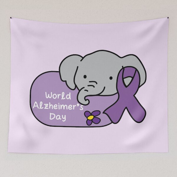 Item preview, World Alzheimer's day awareness cute kawaii elephant designed and sold by fluffyfamcraft.