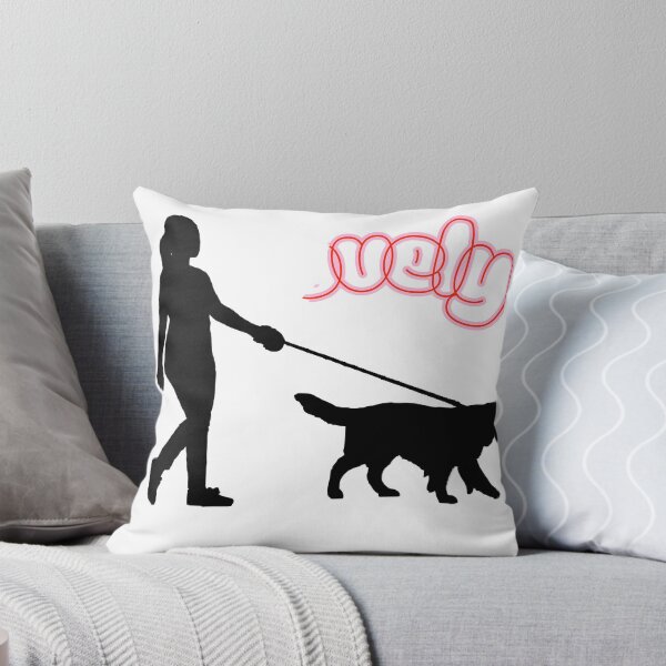 Item preview, Lovely Dog Walker Girl Silhouette Neon Pink Design designed and sold by Jani045.