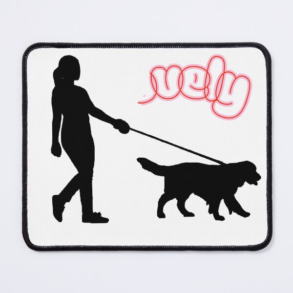Item preview, Lovely Dog Walker Girl Silhouette Neon Pink Design designed and sold by Jani045.