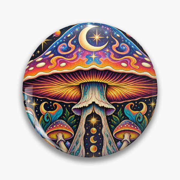 Item preview, Cosmic Mushroom – Psychedelic Celestial Moon and Space Art designed and sold by Origamoart.