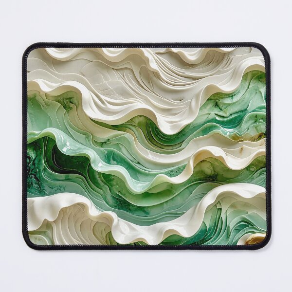 Item preview, Duality of Ivory Marble and Jade Waves designed and sold by Vicky Brago-Mitchell®.
