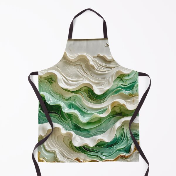 Item preview, Duality of Ivory Marble and Jade Waves designed and sold by Vicky Brago-Mitchell®.