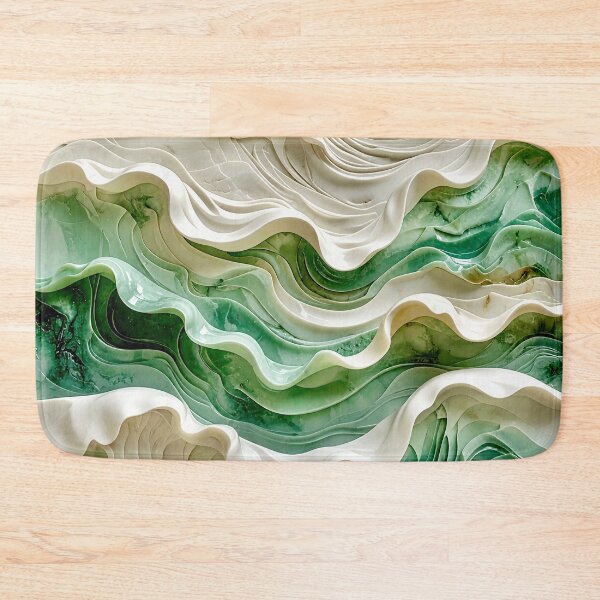 Item preview, Duality of Ivory Marble and Jade Waves designed and sold by Vicky Brago-Mitchell®.