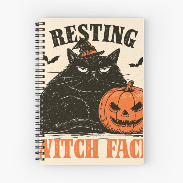 Item preview, Resting Witch Face Grumpy Black Cat Halloween designed and sold by NicolasGlowArt.