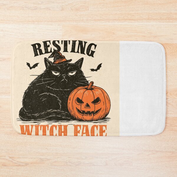 Item preview, Resting Witch Face Grumpy Black Cat Halloween designed and sold by NicolasGlowArt.