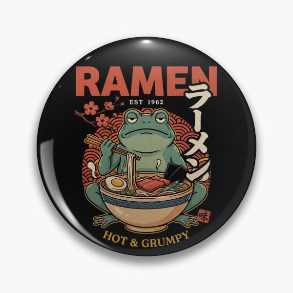 Item preview, Grumpy Frog Eating Ramen designed and sold by Millsoft.
