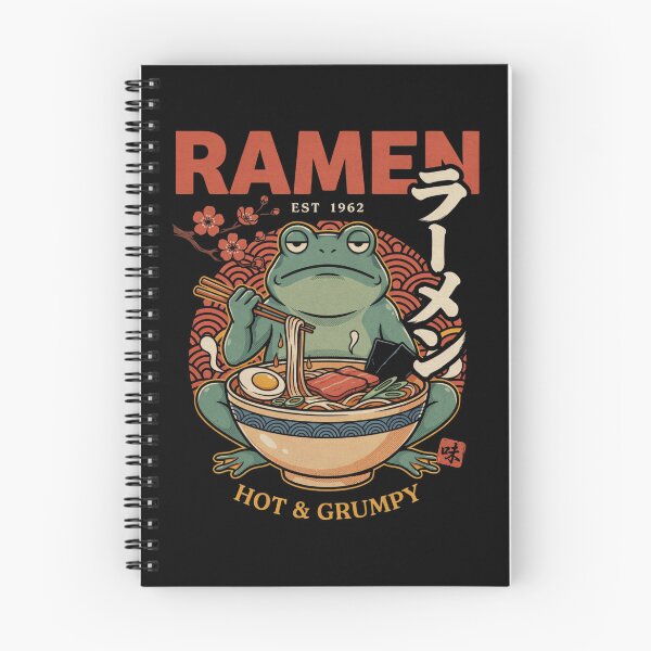 Item preview, Grumpy Frog Eating Ramen designed and sold by Millsoft.