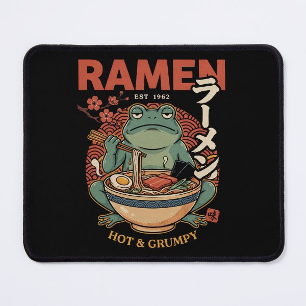 Item preview, Grumpy Frog Eating Ramen designed and sold by Millsoft.