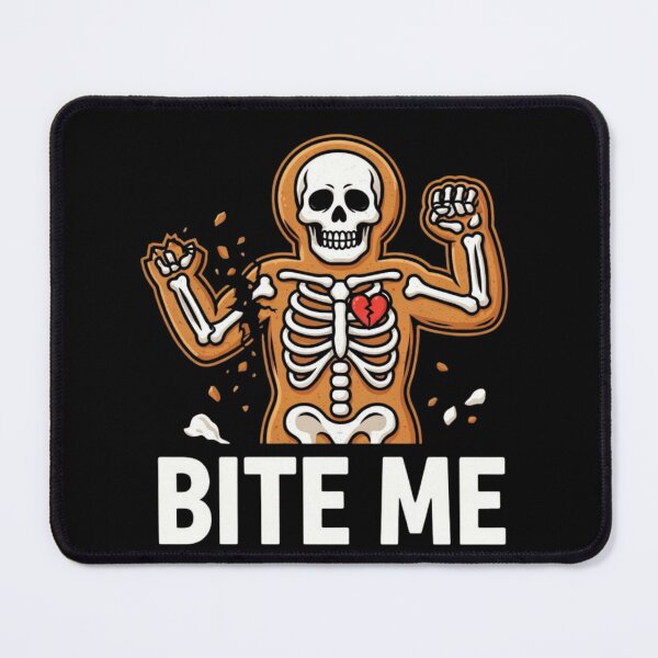 Item preview, Gothic Gingerbread Skeleton Bite Me - Alternative Holiday Tee designed and sold by wyzin39.