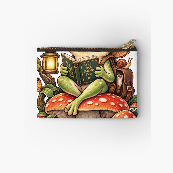 Item preview, Whimsical Frog Reading in the Enchanted Woodland designed and sold by Origamoart.
