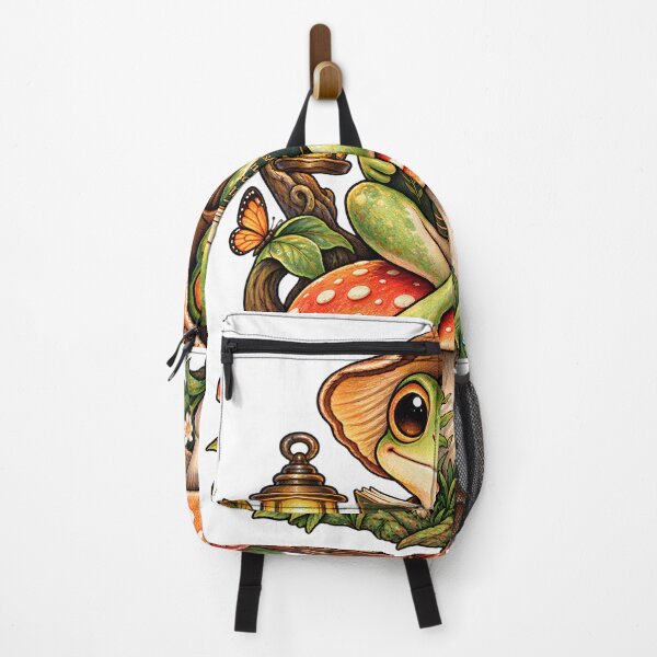 Item preview, Whimsical Frog Reading in the Enchanted Woodland designed and sold by Origamoart.