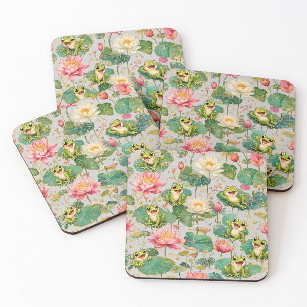 Item preview, Cute Vintage Frogs Lily Pad Garden designed and sold by Rosie's Wildflower Boutique.