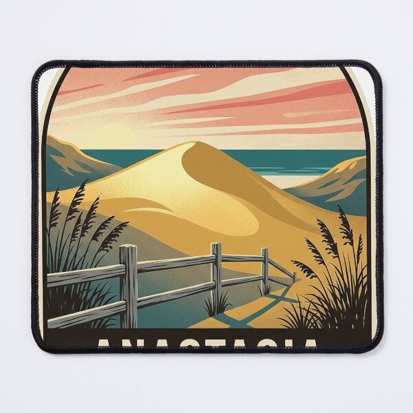 Item preview, Anastasia State Park Dune Shoreline Vintage WPA Sticker designed and sold by DetourDgn.